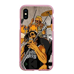 Чехол iPhone XS Max матовый Metallica: Guitar Hero, цвет: 3D-розовый