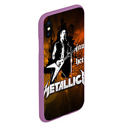 Чехол iPhone XS Max матовый Metallica: James Hetfield, цвет: 3D-фиолетовый — фото 2