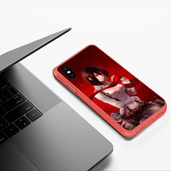 Чехол iPhone XS Max матовый Атака титанов, цвет: 3D-красный — фото 2