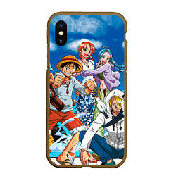 Чехол iPhone XS Max матовый One Piece, цвет: 3D-коричневый