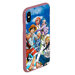 Чехол iPhone XS Max матовый One Piece, цвет: 3D-малиновый — фото 2