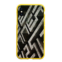 Чехол iPhone XS Max матовый Бегущий в лабиринте, цвет: 3D-желтый