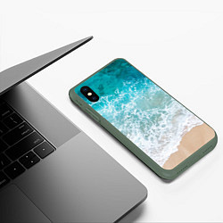 Чехол iPhone XS Max матовый Берег, цвет: 3D-темно-зеленый — фото 2