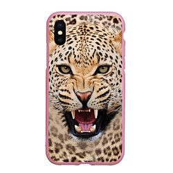 Чехол iPhone XS Max матовый Взгляд леопарда
