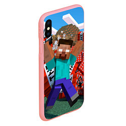 Чехол iPhone XS Max матовый Minecraft Man, цвет: 3D-баблгам — фото 2