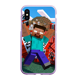 Чехол iPhone XS Max матовый Minecraft Man