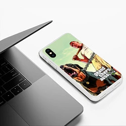 Чехол iPhone XS Max матовый GTA 5: Franklin Clinton, цвет: 3D-белый — фото 2