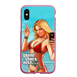 Чехол iPhone XS Max матовый GTA 5: Selfie Girl