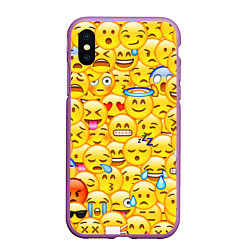 Чехол iPhone XS Max матовый Emoji, цвет: 3D-фиолетовый