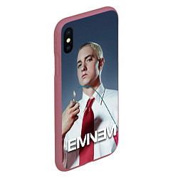 Чехол iPhone XS Max матовый Eminem Fire, цвет: 3D-малиновый — фото 2