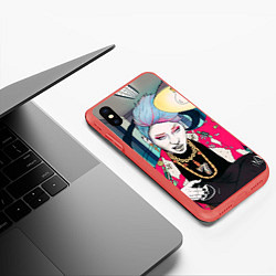 Чехол iPhone XS Max матовый Block B Girl, цвет: 3D-красный — фото 2