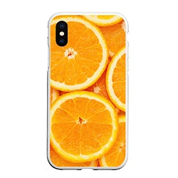Чехол iPhone XS Max матовый Апельсин, цвет: 3D-белый
