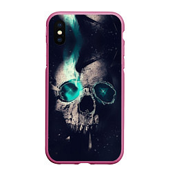 Чехол iPhone XS Max матовый Skull eyes, цвет: 3D-малиновый