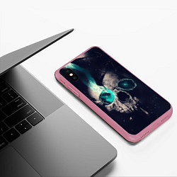 Чехол iPhone XS Max матовый Skull eyes, цвет: 3D-малиновый — фото 2