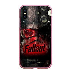 Чехол iPhone XS Max матовый Fallout Red, цвет: 3D-розовый