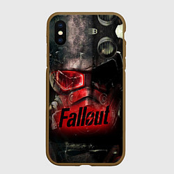 Чехол iPhone XS Max матовый Fallout Red, цвет: 3D-коричневый