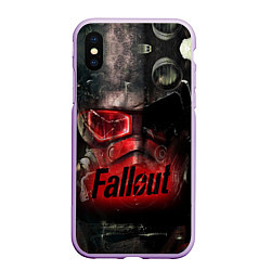 Чехол iPhone XS Max матовый Fallout Red, цвет: 3D-сиреневый