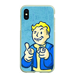 Чехол iPhone XS Max матовый Fallout: It's okey, цвет: 3D-салатовый