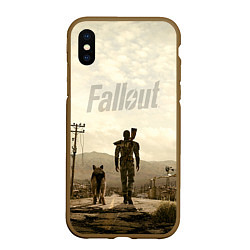 Чехол iPhone XS Max матовый Fallout City, цвет: 3D-коричневый