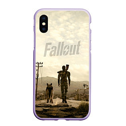 Чехол iPhone XS Max матовый Fallout City, цвет: 3D-светло-сиреневый