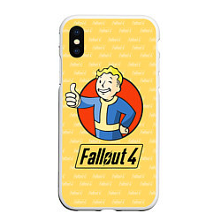 Чехол iPhone XS Max матовый Fallout 4: Pip-Boy, цвет: 3D-белый