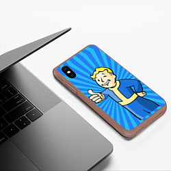 Чехол iPhone XS Max матовый Fallout Blue, цвет: 3D-коричневый — фото 2
