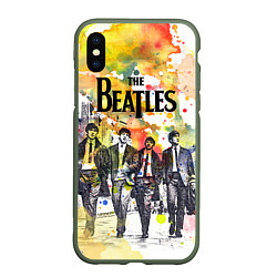 Чехол iPhone XS Max матовый The Beatles: Colour Spray, цвет: 3D-темно-зеленый