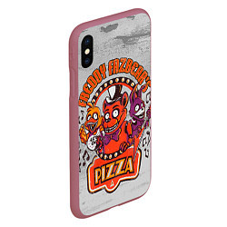 Чехол iPhone XS Max матовый Freddy Pizza, цвет: 3D-малиновый — фото 2