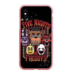 Чехол iPhone XS Max матовый Five Nights At Freddy's, цвет: 3D-баблгам