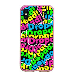 Чехол iPhone XS Max матовый Drop Dead: Acid Pattern, цвет: 3D-розовый
