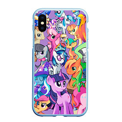 Чехол iPhone XS Max матовый My Little Pony, цвет: 3D-голубой