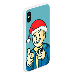 Чехол iPhone XS Max матовый Fallout New Year, цвет: 3D-белый — фото 2