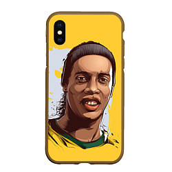 Чехол iPhone XS Max матовый Ronaldinho Art