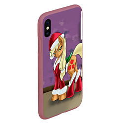 Чехол iPhone XS Max матовый Pinky Pie: Xmas, цвет: 3D-малиновый — фото 2