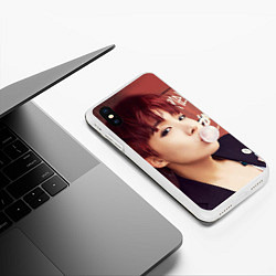 Чехол iPhone XS Max матовый J-Hope, цвет: 3D-белый — фото 2