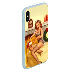 Чехол iPhone XS Max матовый Pin up, цвет: 3D-голубой — фото 2