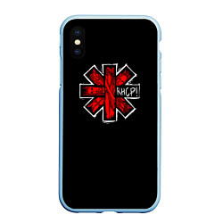 Чехол iPhone XS Max матовый RHCP Symbol, цвет: 3D-голубой