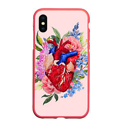 Чехол iPhone XS Max матовый Цветочное сердце