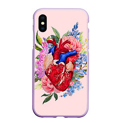 Чехол iPhone XS Max матовый Цветочное сердце