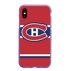 Чехол iPhone XS Max матовый Montreal Canadiens, цвет: 3D-фиолетовый