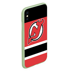 Чехол iPhone XS Max матовый New Jersey Devils, цвет: 3D-салатовый — фото 2