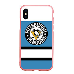 Чехол iPhone XS Max матовый Pittsburgh Penguins: White, цвет: 3D-баблгам