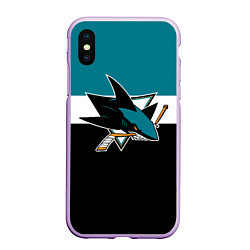 Чехол iPhone XS Max матовый San Jose Sharks, цвет: 3D-сиреневый