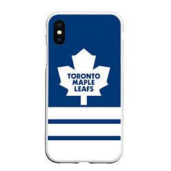 Чехол iPhone XS Max матовый Toronto Maple Leafs, цвет: 3D-белый