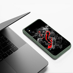 Чехол iPhone XS Max матовый Сноубордист, цвет: 3D-темно-зеленый — фото 2