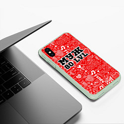 Чехол iPhone XS Max матовый Муж 80 LVL, цвет: 3D-салатовый — фото 2