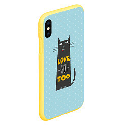 Чехол iPhone XS Max матовый Kitty: Love you too, цвет: 3D-желтый — фото 2
