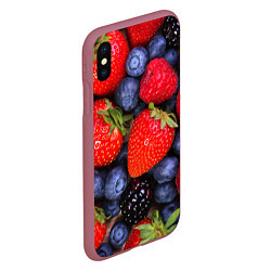 Чехол iPhone XS Max матовый Berries, цвет: 3D-малиновый — фото 2