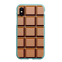 Чехол iPhone XS Max матовый Шоколад, цвет: 3D-мятный