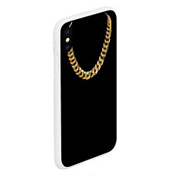 Чехол iPhone XS Max матовый Золотая цепь, цвет: 3D-белый — фото 2